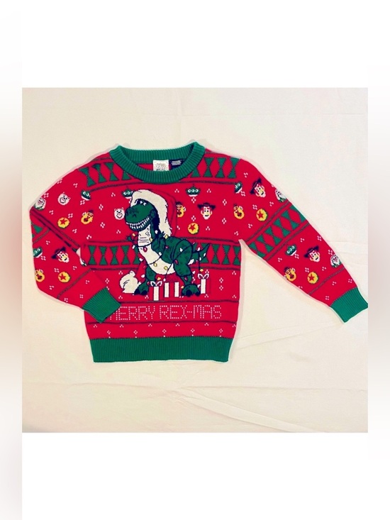 Disney Other - Toy Story Rex Ugly Christmas Sweater Boys 18M Merry Rex-Mas Dinosaur Woody Pixar